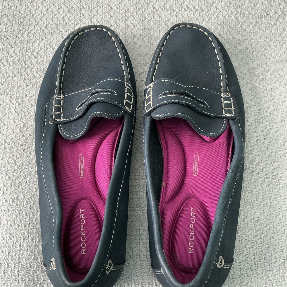 Rockport Women's Navy Blue Leather Loafers